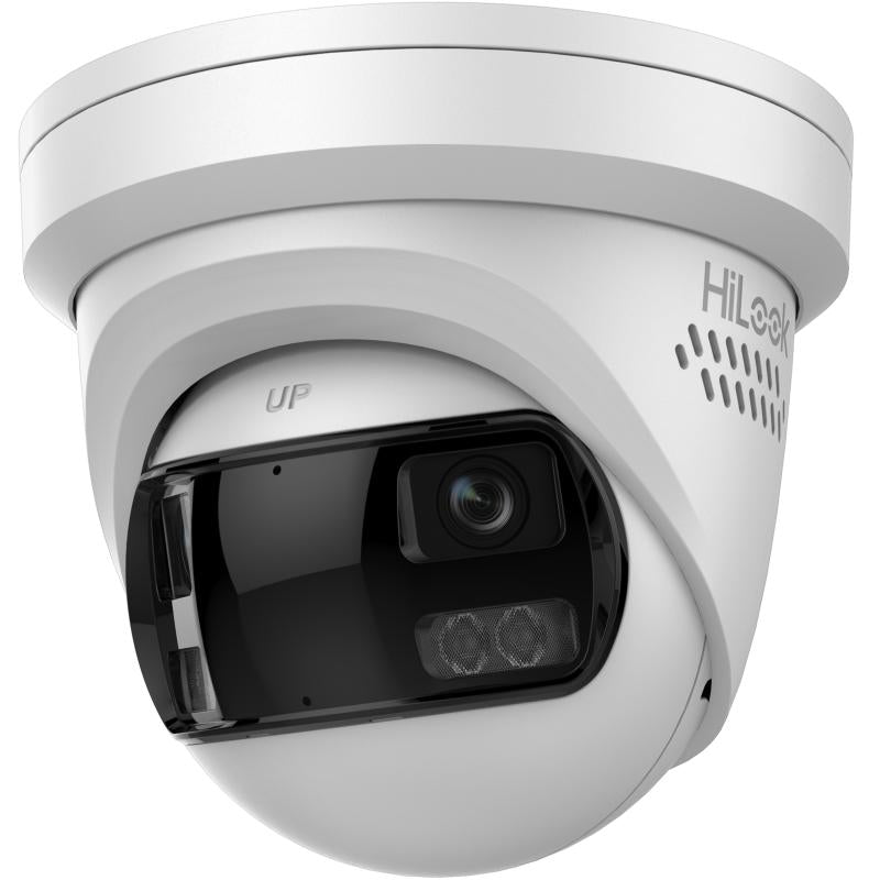 HiLook 8MP 180° Turret Camera with Strobe and Two-Way Audio