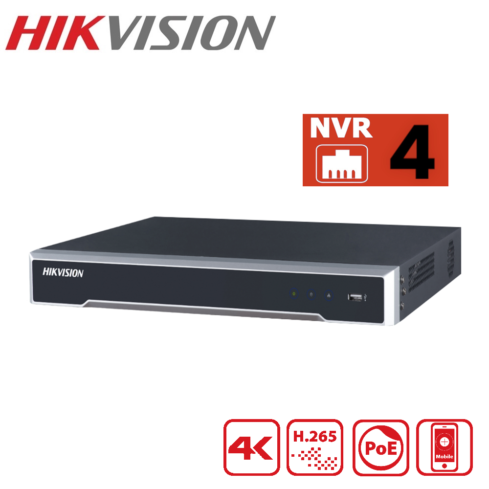 Hikvision 4K NVR 4 Channels | DS-7604NI-I1/4P(STD)/AUS