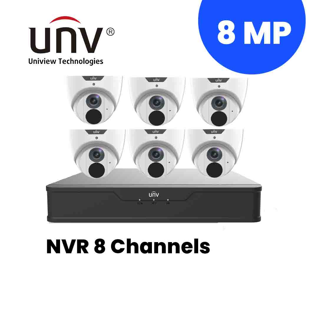 UNIVIEW NVR 8 Channels + 6 pcs. 8MP/4K IP Camera Package