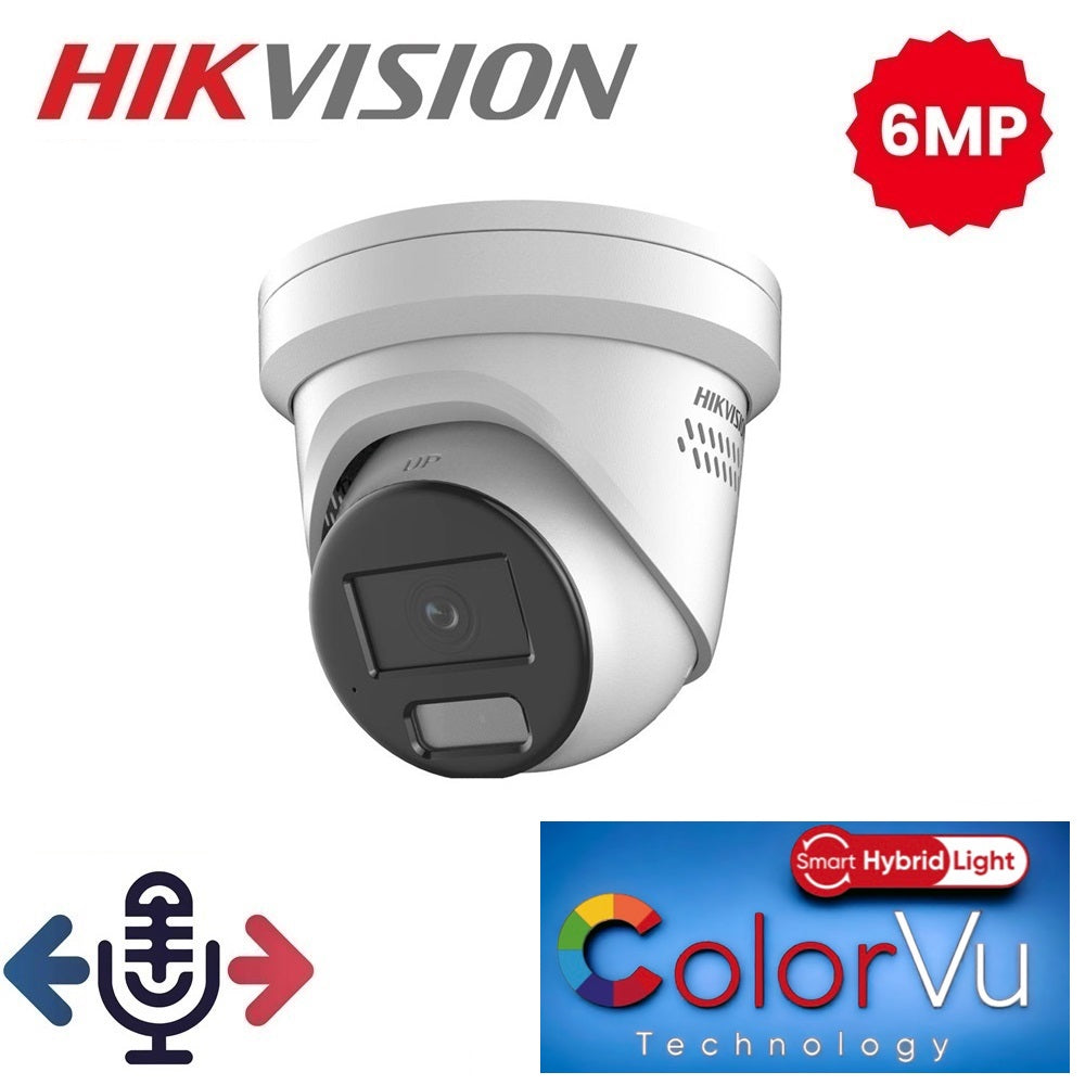 Hikvision 6MP Smart Hybrid Light Cameras with ColorVu | DS-2CD2367G2H-LISU/SL