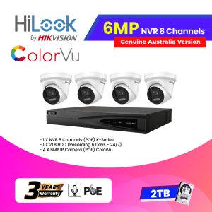 Hilook IP Camera kit 4x6MP(ColorVu) With NVR 8 Channels