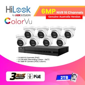 Hilook IP Camera kit 8x6MP(ColorVu) With NVR 16 Channels