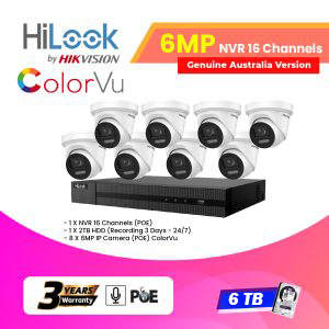 Hilook IP Camera kit 8x6MP(ColorVu) With NVR 16 Channels