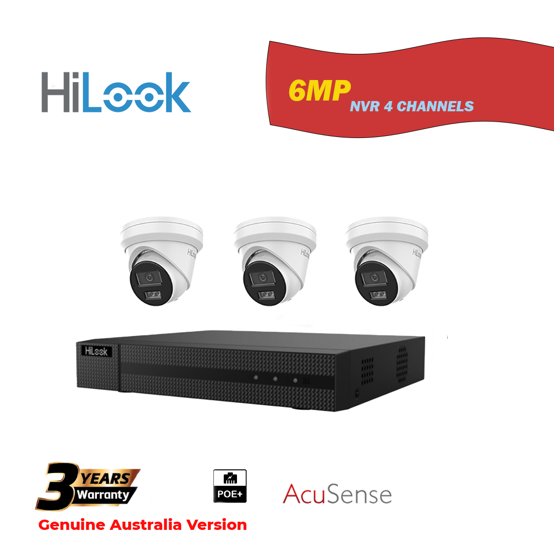3x6MP Hilook IP Camera T361H-MU With NVR 4 Channels
