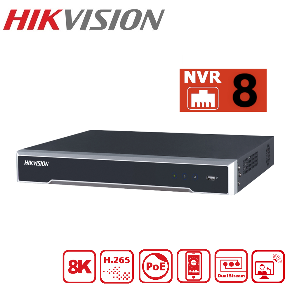 Hikvision 8K NVR 8 Channels | DS-7608NI-M2/8P(STD)/AU/PLUG