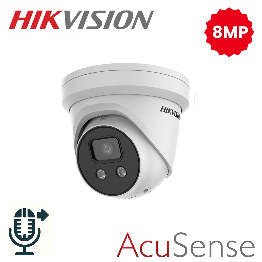 Hikvision 8MP AcuSense DarkFighter IP Camera-One Way Audio | DS-2CD2386G2-IU