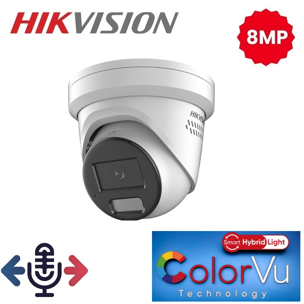Hikvision 8MP Smart Hybrid Light Cameras with ColorVu | DS-2CD2387G2H-LISU/SL