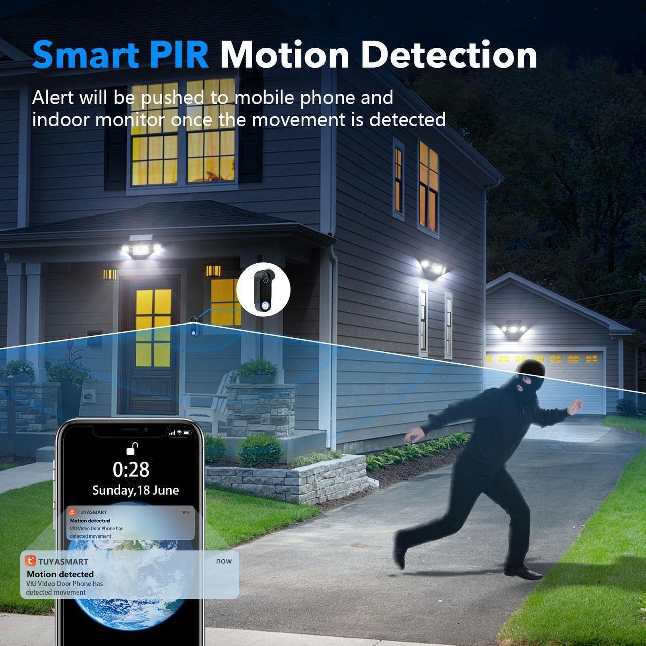 IPVISIONS Wireless WiFi Video Doorbell Intercom System (8-Inch Monitor)