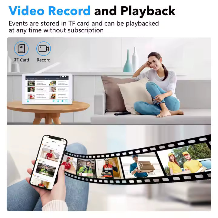 IPVISIONS Wireless WiFi Video Doorbell Intercom System (8-Inch Monitor)