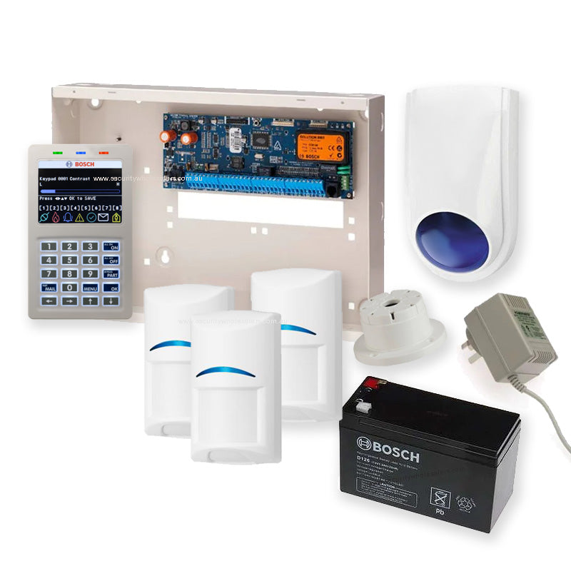 Bosch 6000 Series Alarm Kit with Smart Keypad, 3 x Bosch Gen2 PIRS and Accessories