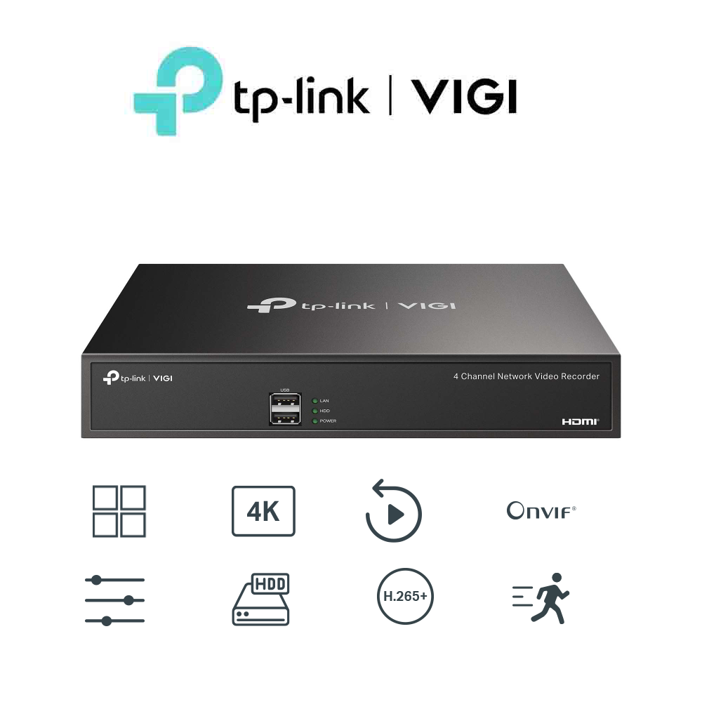 tp-link VIGI NVR1004H-4P-4Ch PoE Network Video Recorder