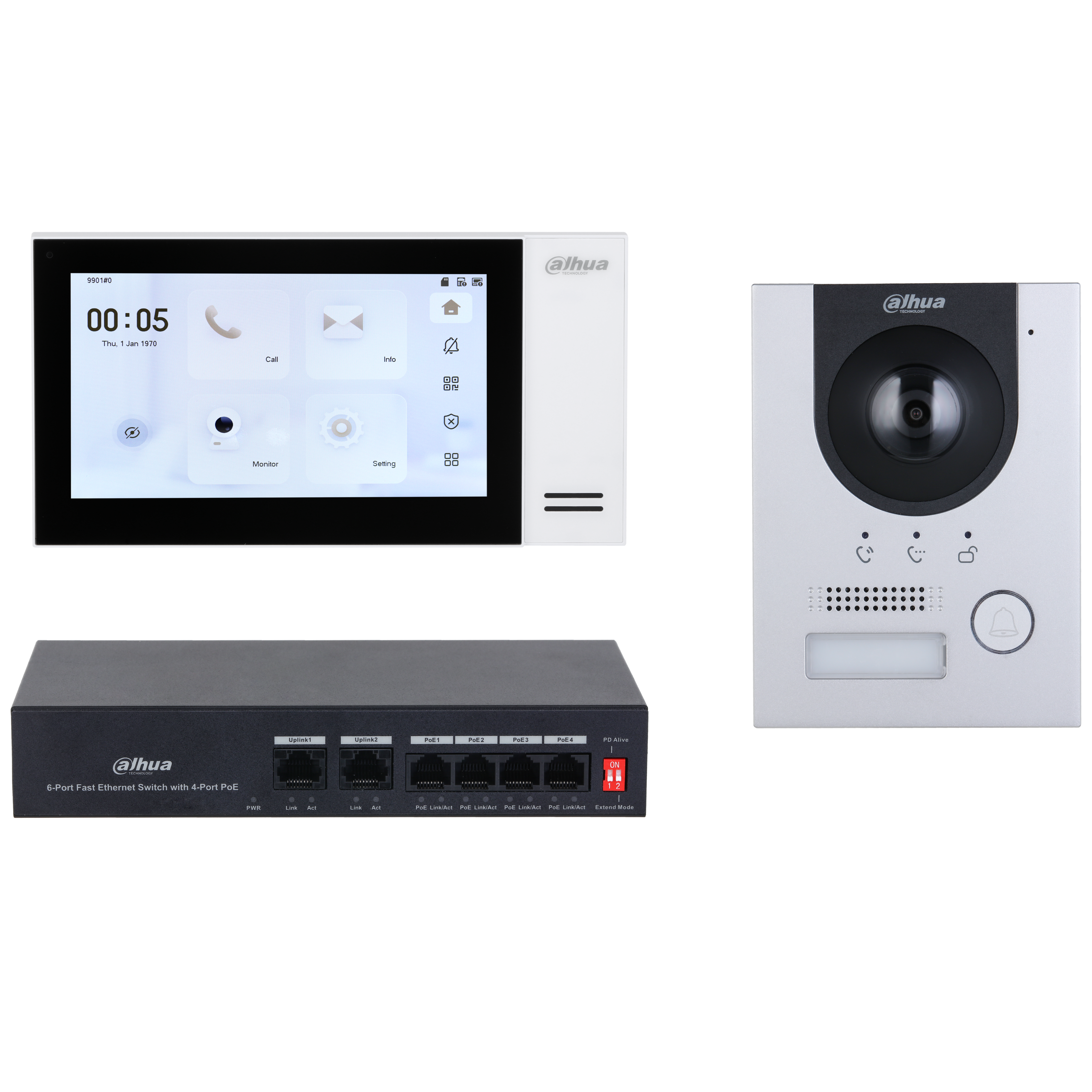 Dahua KTP01L-AUS 7inch Touch Screen IP Video Intercom Kit
