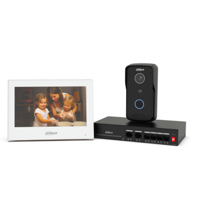 Dahua KTP03W-S2 IP Video Intercom Kit 2 MP Villa Station, 7″ Touchscreen Monitor, PoE WHITE