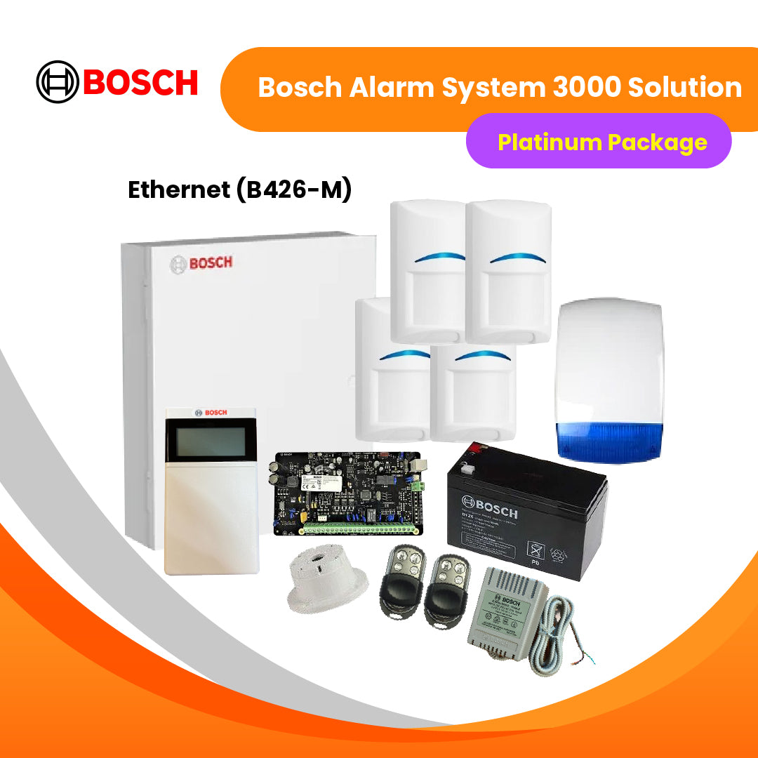 Bosch Alarm System 3000 Solution+LCD Icon Keypad-Platinum Package (Wired)