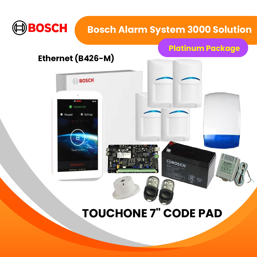 Bosch Alarm System 3000 Solution+7″ Touch Screen-Platinum Package (Wired)