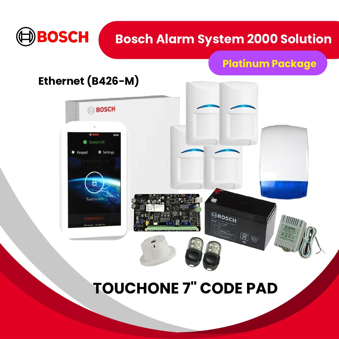 Bosch Alarm System 2000 Solution+7″ Touch Screen-Platinum Package (Wired)