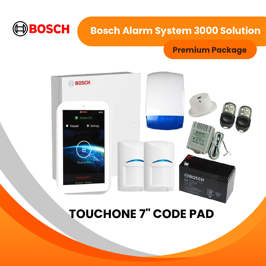 Bosch Alarm System 3000 Solution+7″ Touch Screen-Premium Package (Wired)