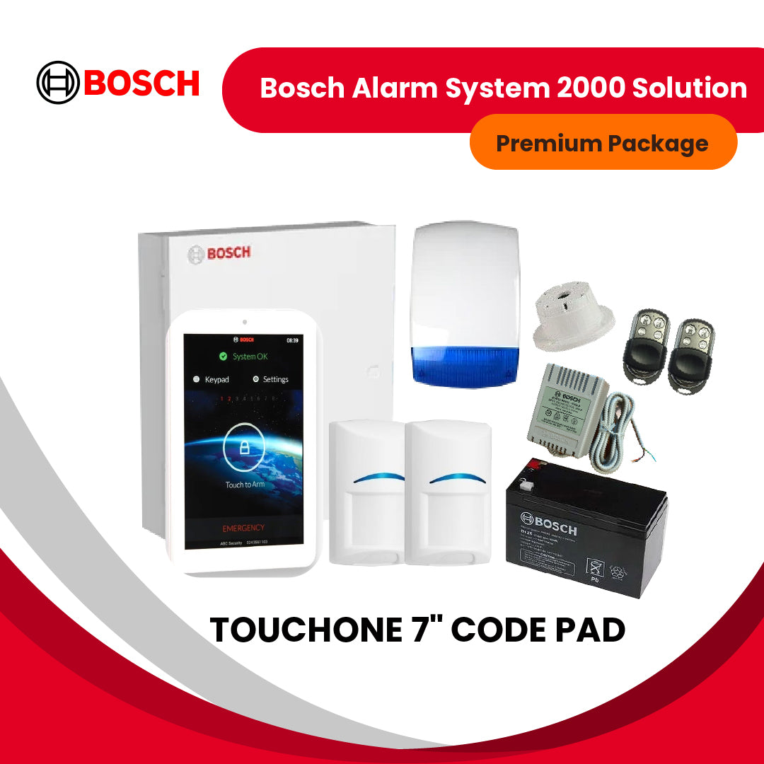 Bosch Alarm System 2000 Solution+7″ Touch Screen-Premium Package (Wired)