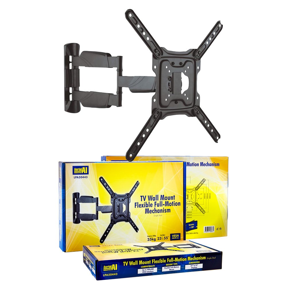 TV Wall Mount Bracket FULL MOTION 3 Point SWIVEL VESA 400x400 23-55 Inch to 35kg