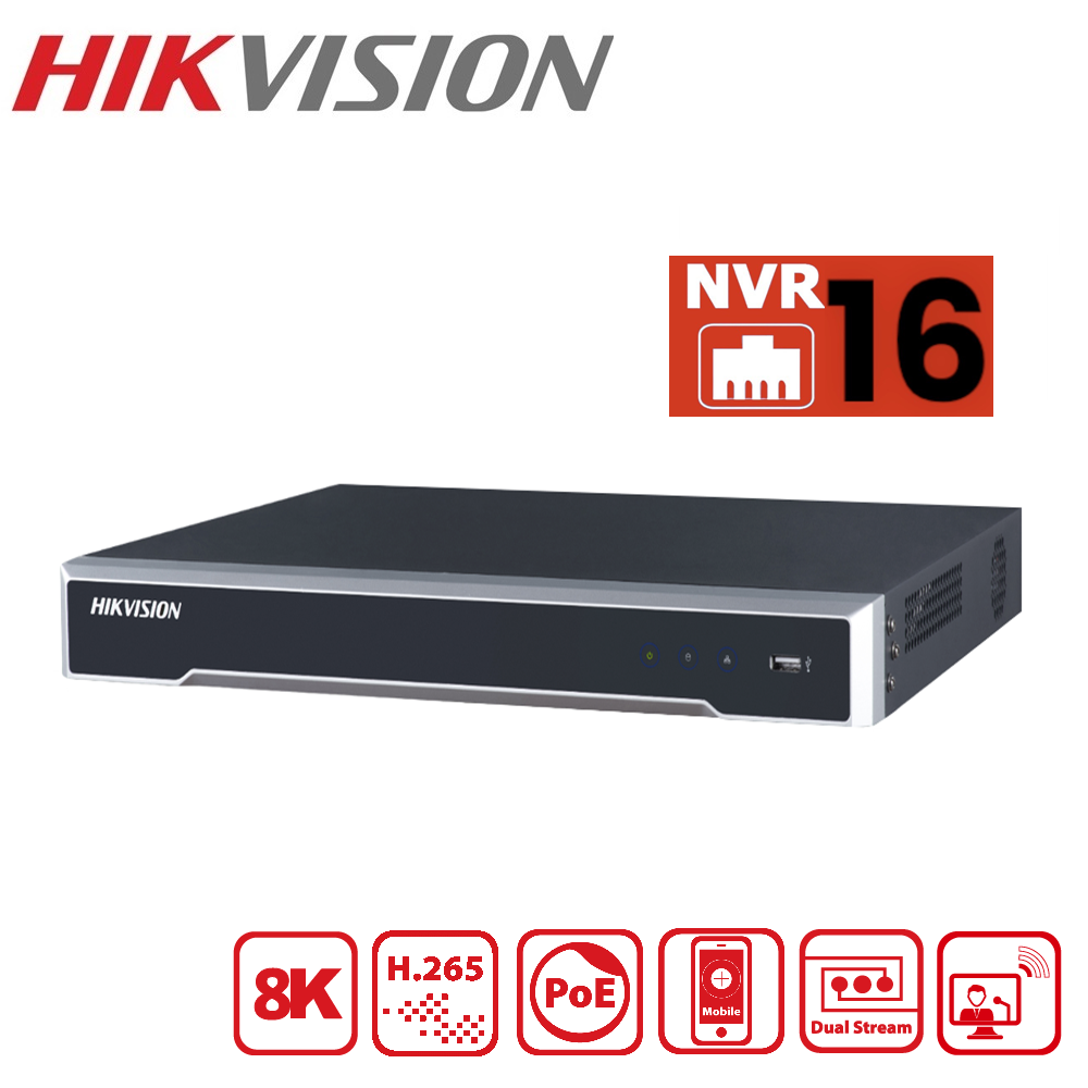 Hikvision 8K NVR 16 Channels | DS-7616NI-M2/16P(STD)/AU/PLUG