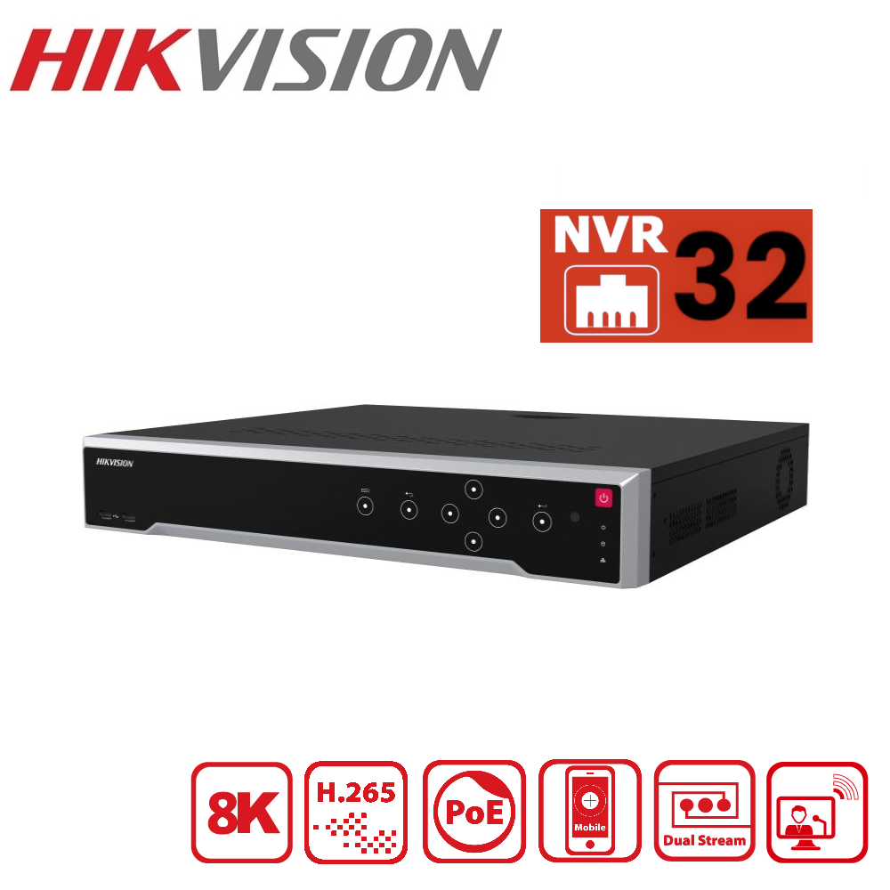 Hikvision 8K NVR 32 Channels | DS-7732NI-M4/16P(STD)/AU/PLUG