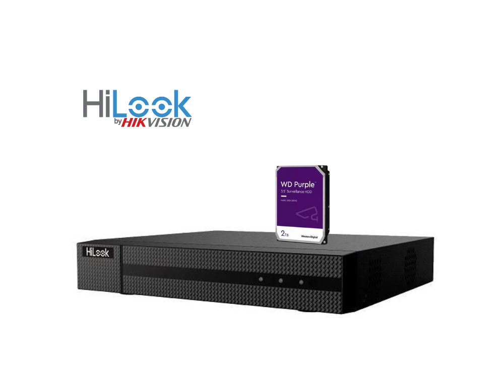 Hilook NVR 4 Channels  NVR-104MH-C/4P With Hard Drive 2TB