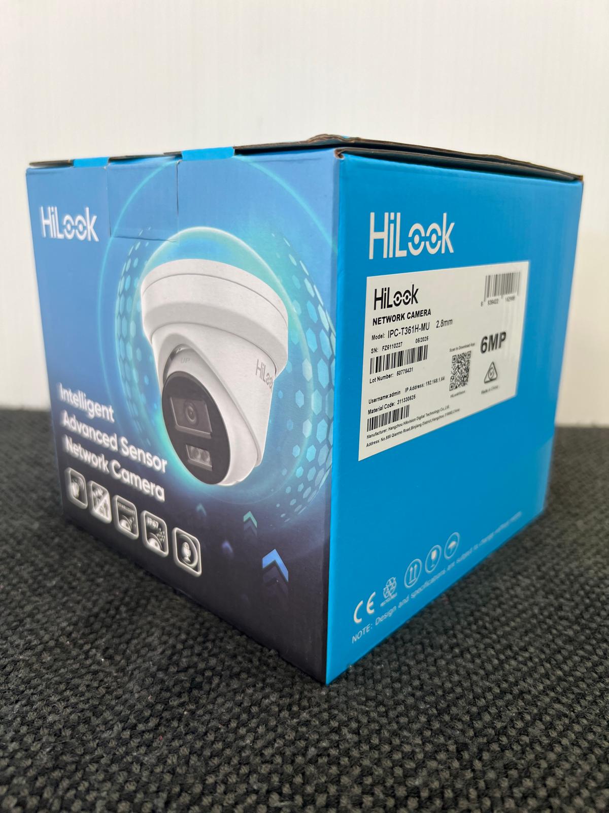 HiLook by Hikvision 6MP IPC-T361H-MU Acusense Turret IP Camera with Built in Mic
