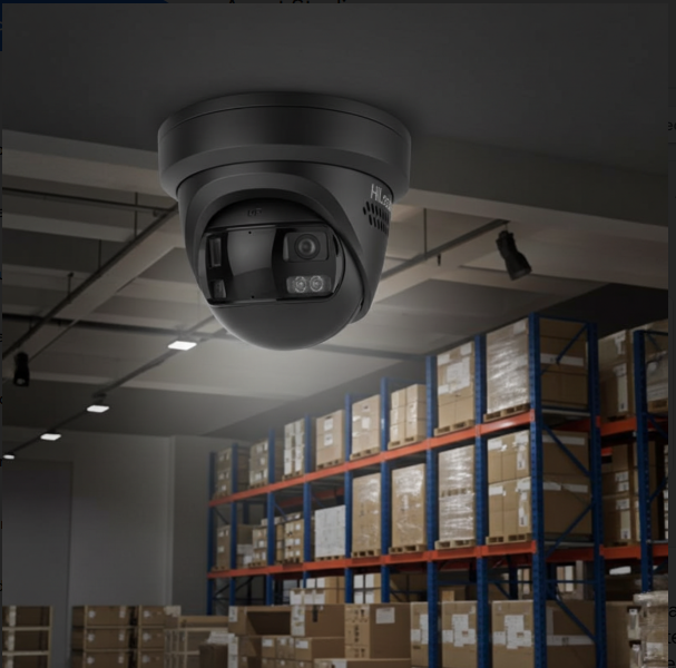HiLook 8MP 180° Turret Camera with Strobe and Two-Way Audio